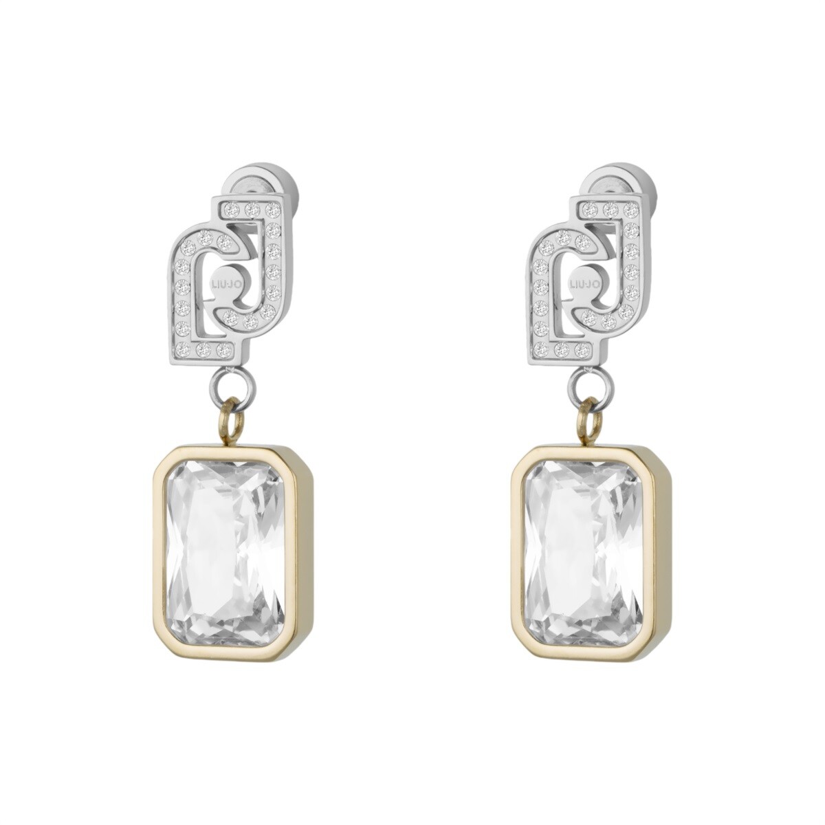 Liu Jo Trblietavé visiace bicolor náušnice z ocele LJ3093