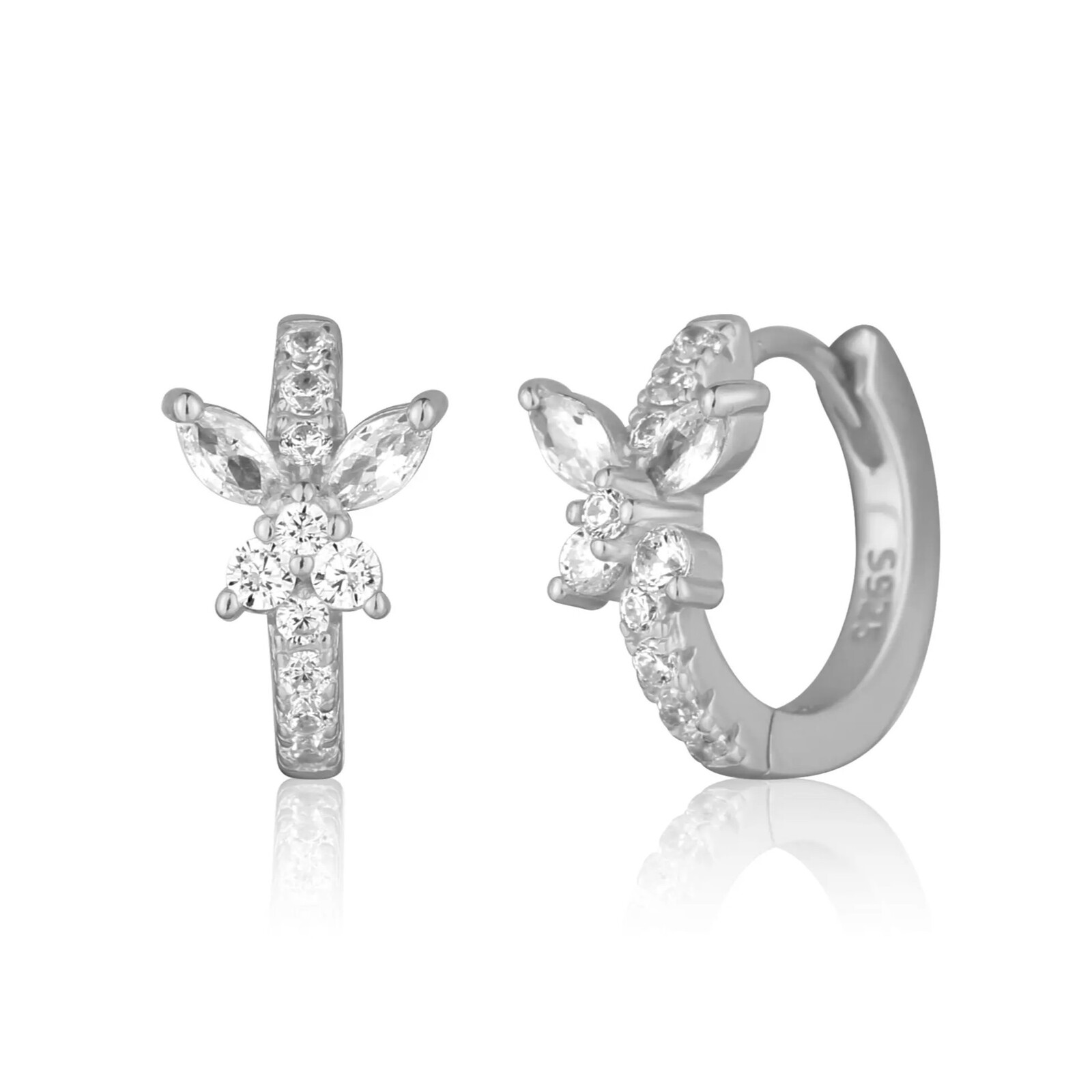 JVD Trblietavé náušnice Motýliky so zirkónmi SVLE0798SH2BI00