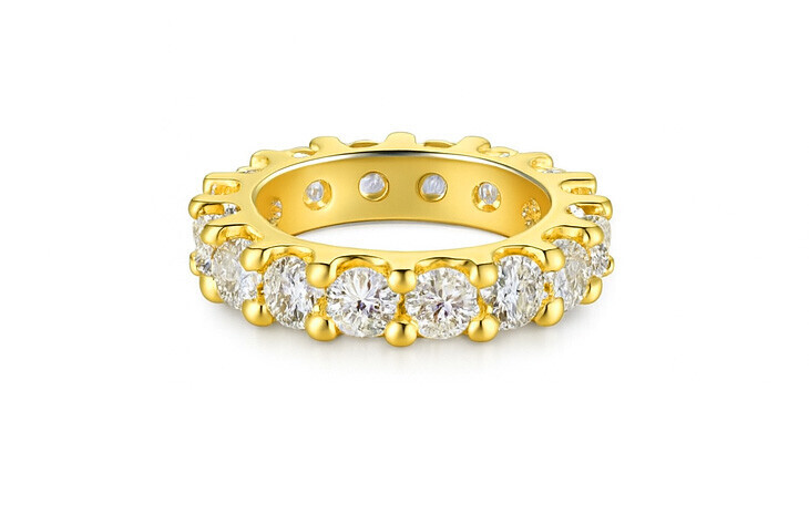 Troli Blyštivý pozlátený prsteň so zirkónmi VBR039G-A 49 mm