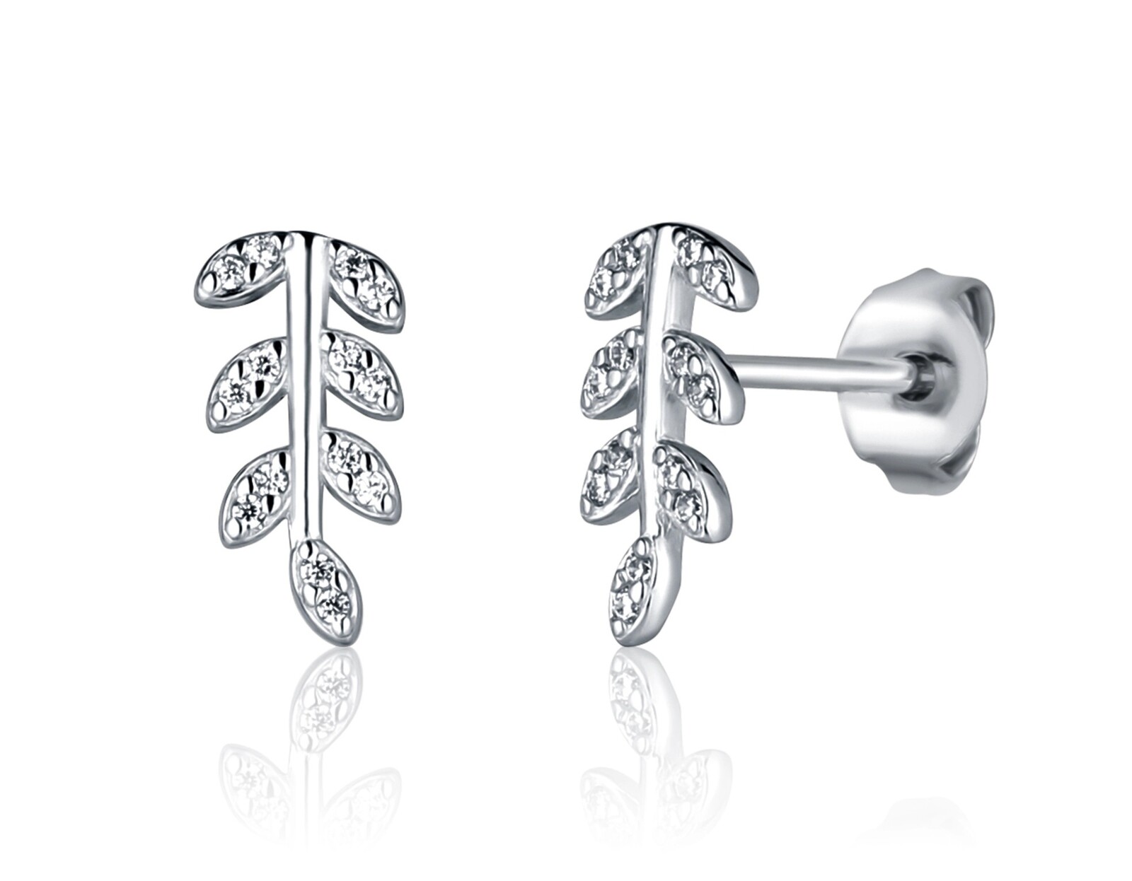 JVD Strieborné náušnice so zirkónmi Lístočky SVLE2336X61BI00
