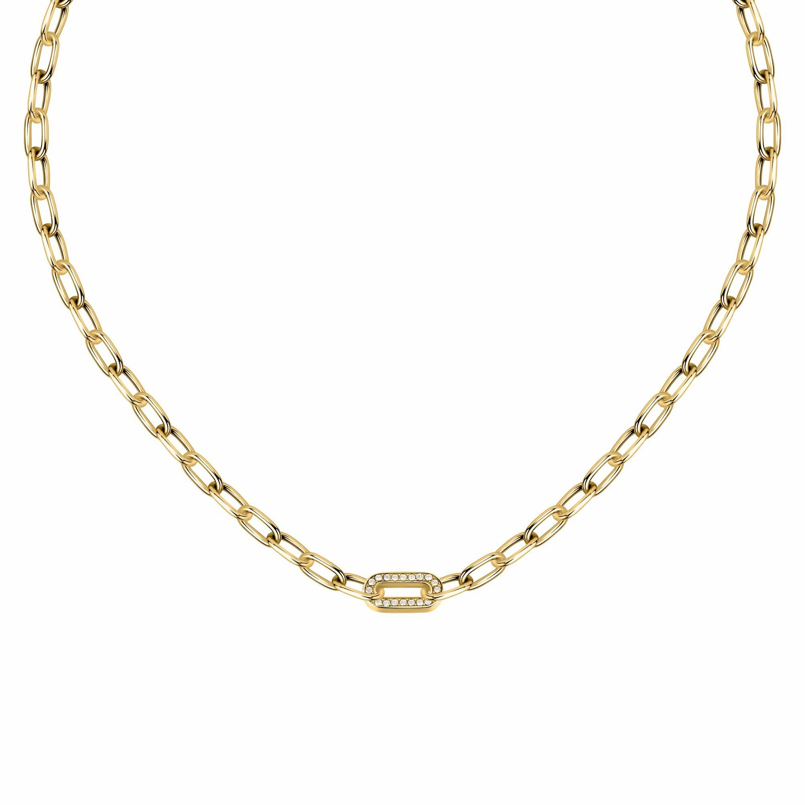 Morellato Moderný pozlátený náhrdelník s kryštálmi Intrecci SAZC02