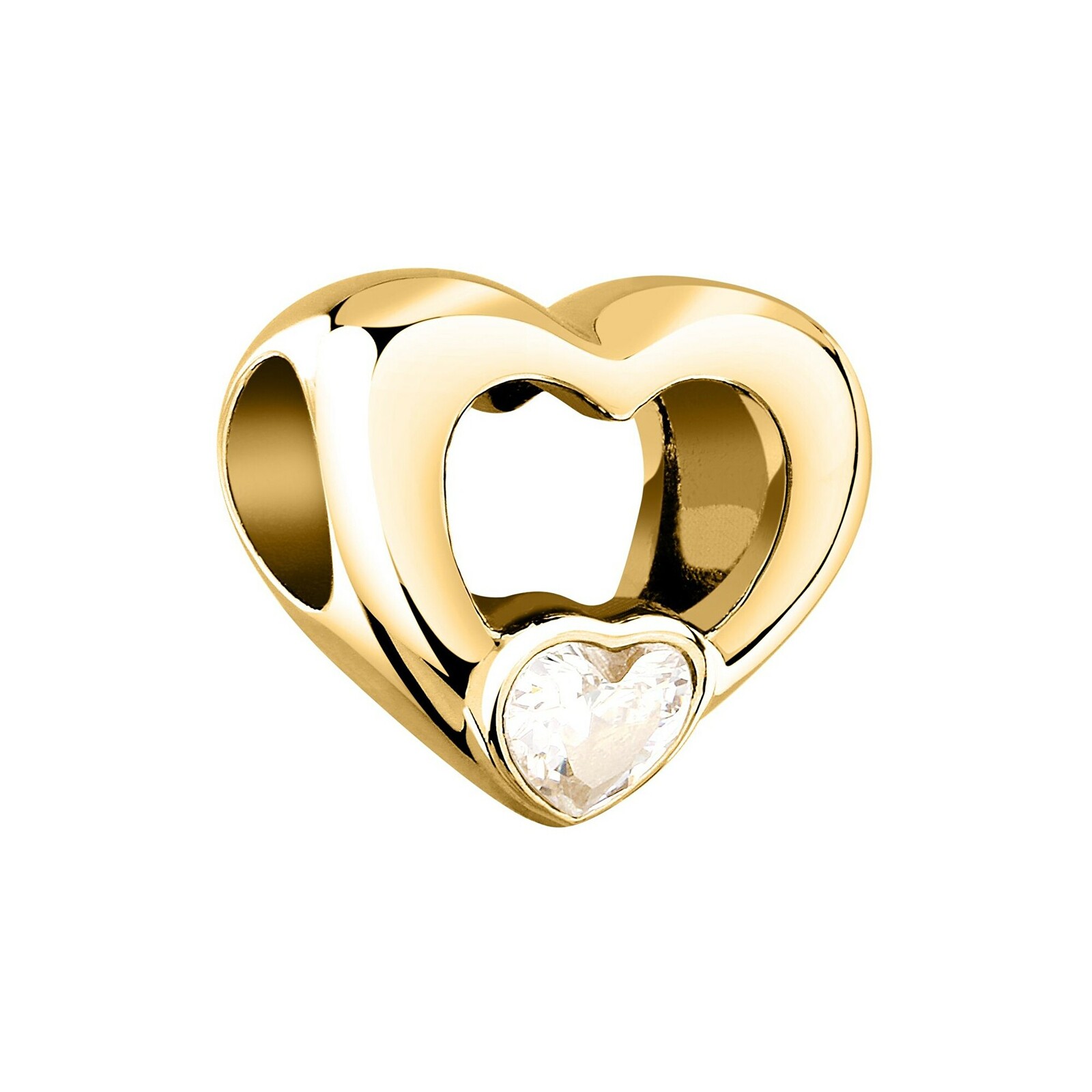 Morellato Pozlátená korálka v tvare srdca s kryštálom Drops SCZ1407