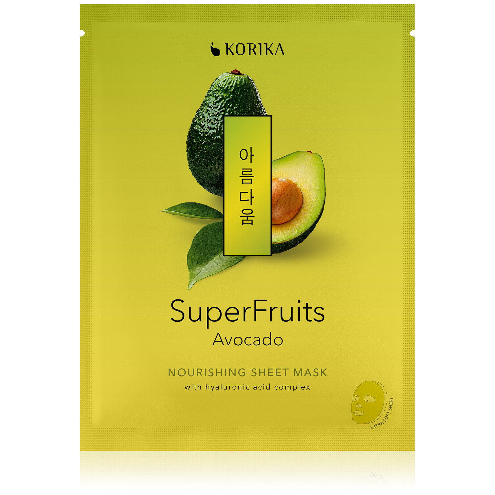 KORIKA Vyživujúca plátienková maska Superfruits Avocado (Nourishing Sheet Mask) 25 g