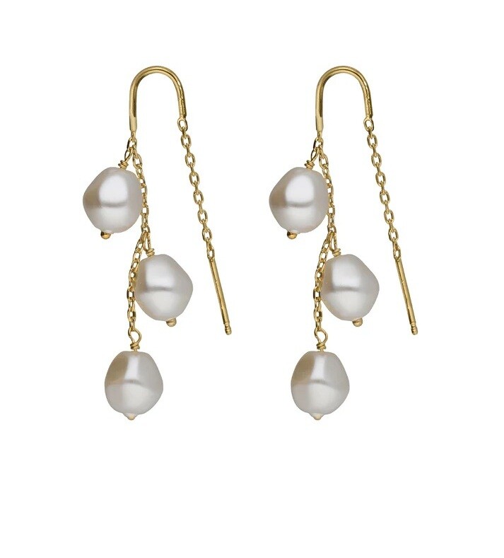 Victoria Cruz Visiace pozlátené náušnice so syntetickými perlami Sera A5561-00DT