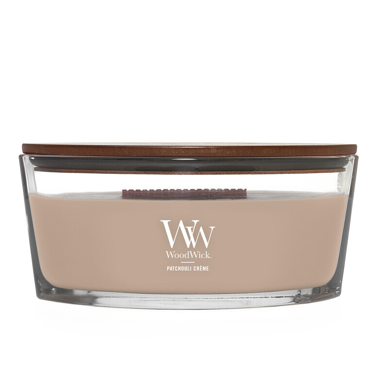 WoodWick Vonná sviečka loď Patchouli Creme 453,6 g