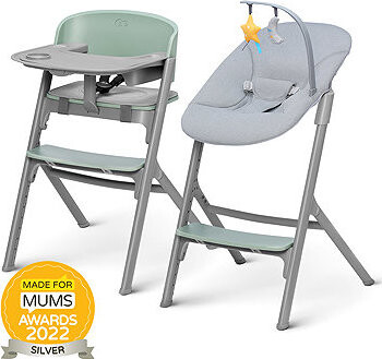 KINDERKRAFT SELECT Súprava jedálenská stolička Livy Olive Green + ležadlo Calmee, Premium