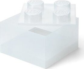 LEGO úložný box s vekom, trblietavo priehľadný