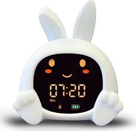 ZAZU Králiček Sarah – tréningový budík s nočným svetlom a melódiami