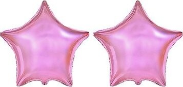 FLEXMETAL Balón fóliový – hviezda, metalická svetloružová, 45 cm, 2 ks