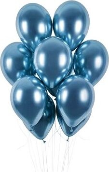SMART BALLOONS Balóniky chrómované 50 ks modré lesklé – priemer 33 cm