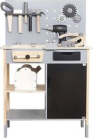 Derrson W5336 Drevený ponk sivý, XXL, detská dielňa