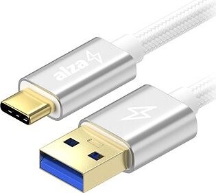 AlzaPower AluCore USB-A to USB-C 3.2 Gen 1 5Gbps 0.5m Silver