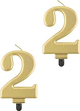 Godan Narodeninová sviečka na tortu – 2 – metalická zlatá – 8 cm – 2 ks
