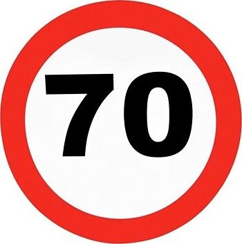 Dekorácia dopravná značka 70