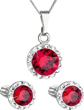 EVOLUTION GROUP 39352.3 ruby s kryštálmi Swarovski (striebro 925/1000; 3 g)