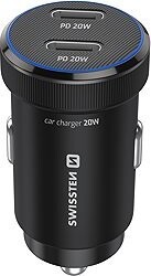 Swissten CL Adaptér 2× USB-C PD 20 W čierny