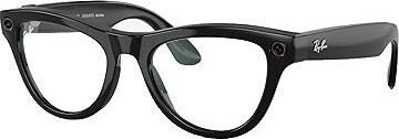 Meta RAY-BAN Meta Skyler (Standard) Smart Glasses – Shiny Black, Clear
