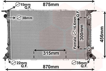 VAN WEZEL chladič, chladenie motora 03002309