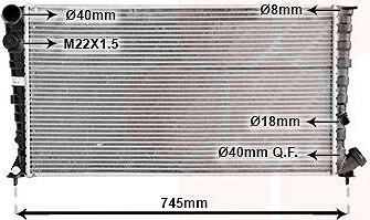 VAN WEZEL chladič, chladenie motora 09002142