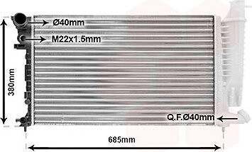 VAN WEZEL chladič, chladenie motora 40002136