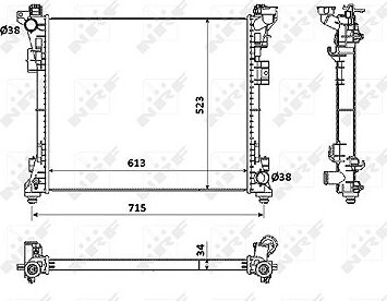 NRF Chladič, chladenie motora 53900