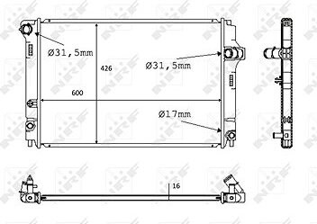 NRF Chladič, chladenie motora 58382