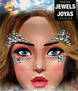 GUIRCA Kamienky na naliepanie na tvár strieborné