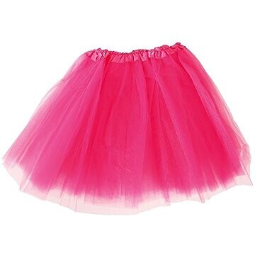 GUIRCA Retro dámska tutu sukňa, neón ružová, 40 cm – 80. roky – disko