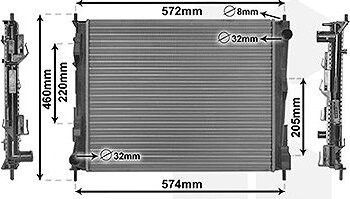 VAN WEZEL chladič, chladenie motora 43002374