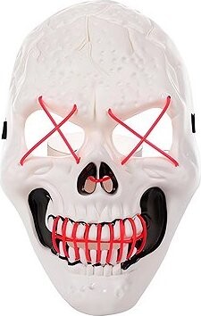 Verk Desivá svietiaca maska lebka bielo-oranžová