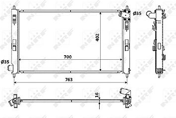 NRF Chladič, chladenie motora 53906