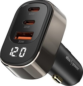 AlzaPower Car Charger X570 USB-A + USB-C Power Delivery 100 W čierna