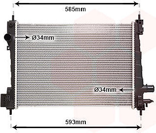 VAN WEZEL chladič, chladenie motora 37012721