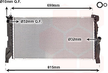 VAN WEZEL chladič, chladenie motora 06012703