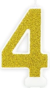 Sviečka narodeninová, 7 cm, číslica „4