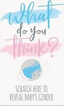 UNIQUE Stieracie kartičky gender reveal na odhalenie pohlavia bábätka – chlapec, 10 ks