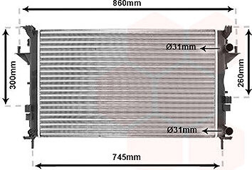 VAN WEZEL chladič, chladenie motora 43002290