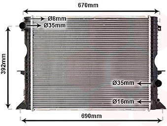 VAN WEZEL chladič, chladenie motora 02002184