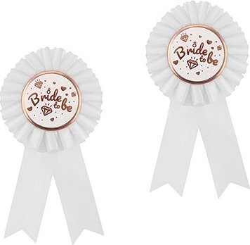 GODAN Brošňa pre budúcu nevestu – bride to be, biela 2 ks