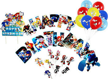 FunCo Velká narozeninová sada Ježek Sonic a přátelé, 42 ks