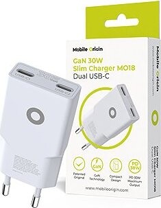 Mobile Origin GaN 30W Slim Charger TÜV MO18 Dual USB-C