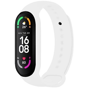 FIXED Silicone Strap na Xiaomi Band 7/Mi Band 6/Mi Band 5 biely