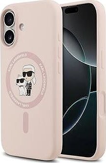 Karl Lagerfeld Liquid Silicone Karl and Choupette MagSafe Zadný Kryt pre iPhone 17 Pink