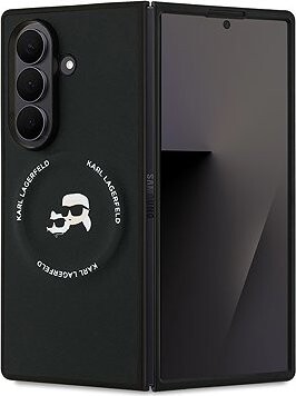 Karl Lagerfeld PU Karl and Choupette Heads Magnetic Zadný Kryt pre Samsung Galaxy Z Fold 7 Black