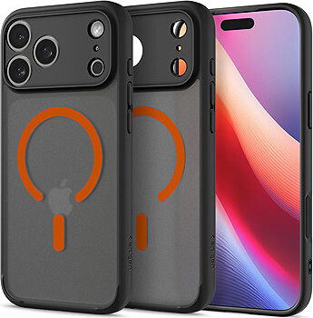 Spigen Ultra Hybrid MagSafe Frost Black Orange iPhone 17 Pro