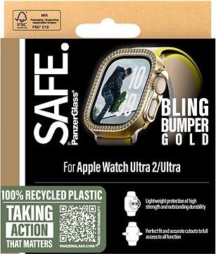 PanzerGlass SAFE Apple Watch Ultra 2/Ultra bumper trblietavo zlatý rámček