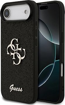 Guess PU Fixed Glitter 4G Metal Logo Zadný Kryt pre iPhone Air Black