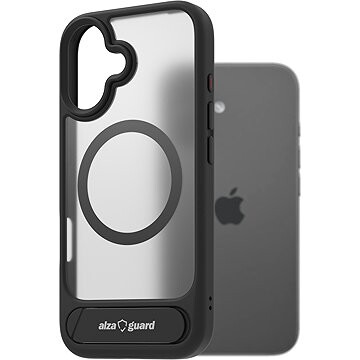 AlzaGuard Matte Case s Stand Compatible with MagSafe na iPhone 17 čierny
