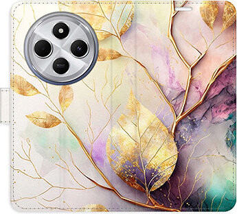 iSaprio Flip puzdro Gold Leaves 02 pre Xiaomi Redmi 14C/Poco C75