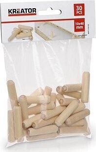 KREATOR Stolárske kolíky 10 × 40 mm (30 ks) KRT110103